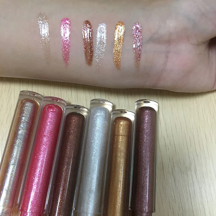 

High shiny lip gloss glitter shimmer nude brown lip gloss 50 pieces with logo print lipgloss ready to ship