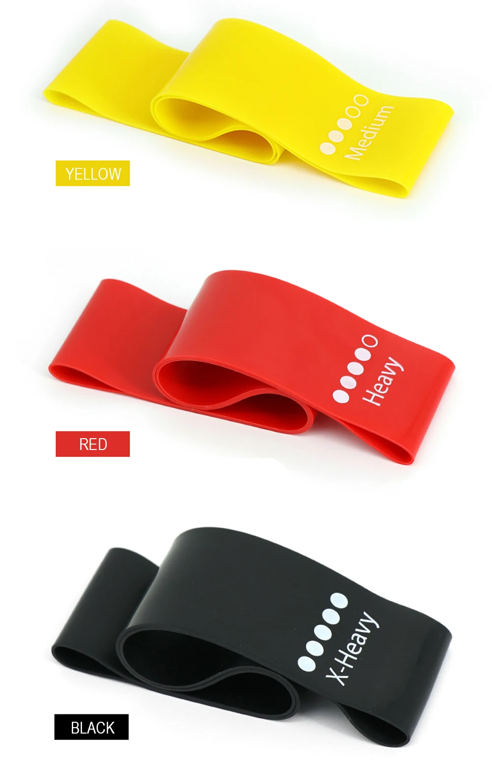 LangChi High Quality Exercise Mini Latex Yoga Custom Printed Logo Resistance Band Set/ Loop Fitness Resistance Bands