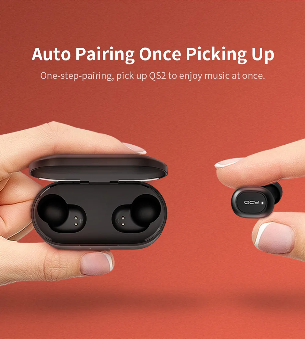 TWS QS2 QCY Bluetooth V5.0 3D Headphones Sports Stereo QCY T2C Wireless Earphones with Dual Mic - ANKUX.COM