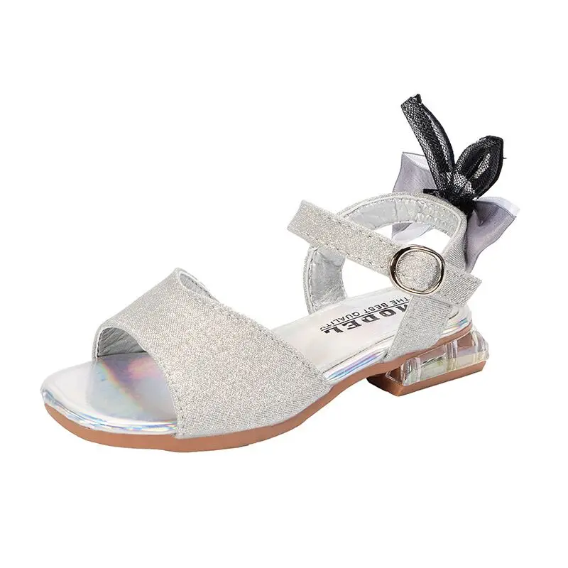 

Fashion bling bling glitter upper buckle ankle with diamond heel girl sandal girls shoes