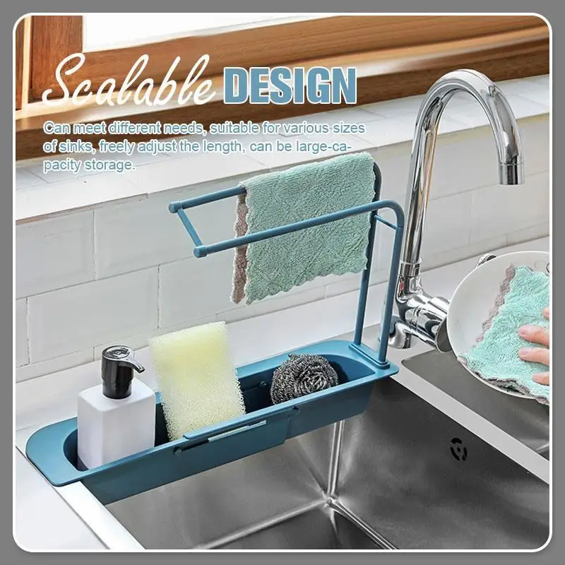 

Dropshipping Sink Sponge Draining Kitchen Telescopic Sink Storage Drain Rack