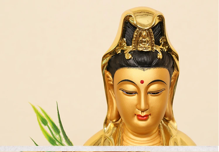 Taiwan Buddhist Supplies Resin Buddha Statues Glazed Gold Paste Gold