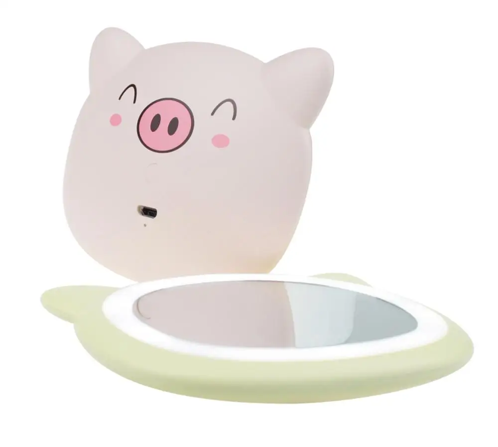 

Mini Cosmetic Makeup Mirror Backlit Mirror with Natural White LED Light Cute Portable Cordless Makeup Mirrors for Home or Travel
