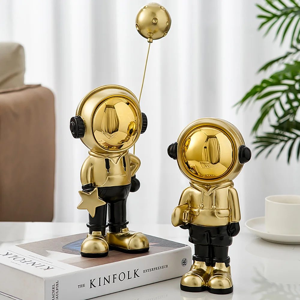 

Modern home decoration craft resin sculpture electroplating astronaut ornaments