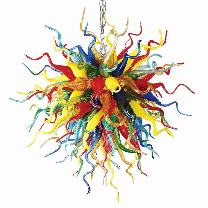 

Modern High Quality Light Fixture High Hanging Multi Color Glass Chandelier for Bar LED Home Lights Living Room Decor