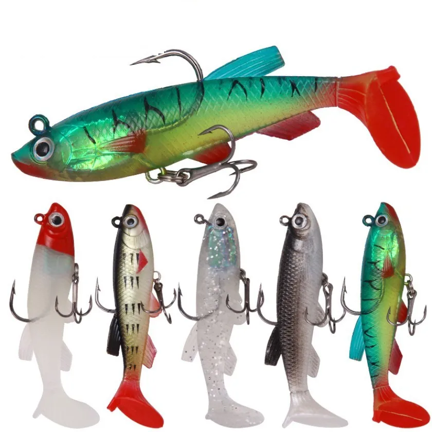 

Lifelike Soft Lure Fishing Bait 8.5cm 13g Swimbait Bass Wobbler Treble Hook Sinking Outdoor Tackle, 5 color