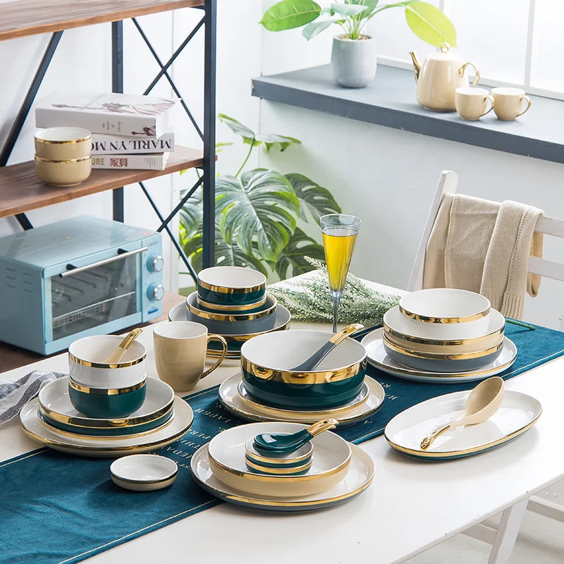 

Noritake Dinner Dishes Teller Set Dinnerwar Luxury Nordic Tableware Sets plate and spoon