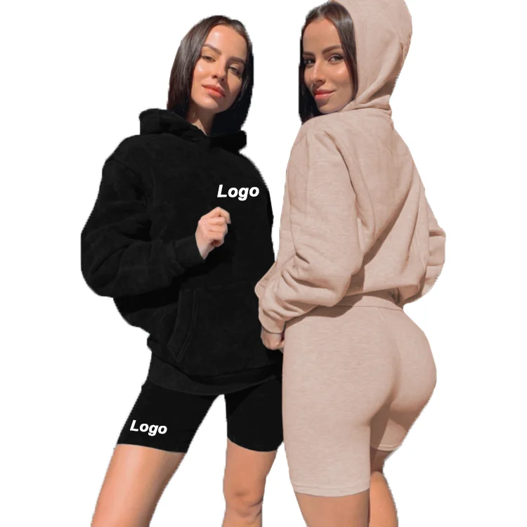 

women sets two piece sweatpants and hoodie set long sleeve shorts and hoodie jogger set for women, Various colors or as customized