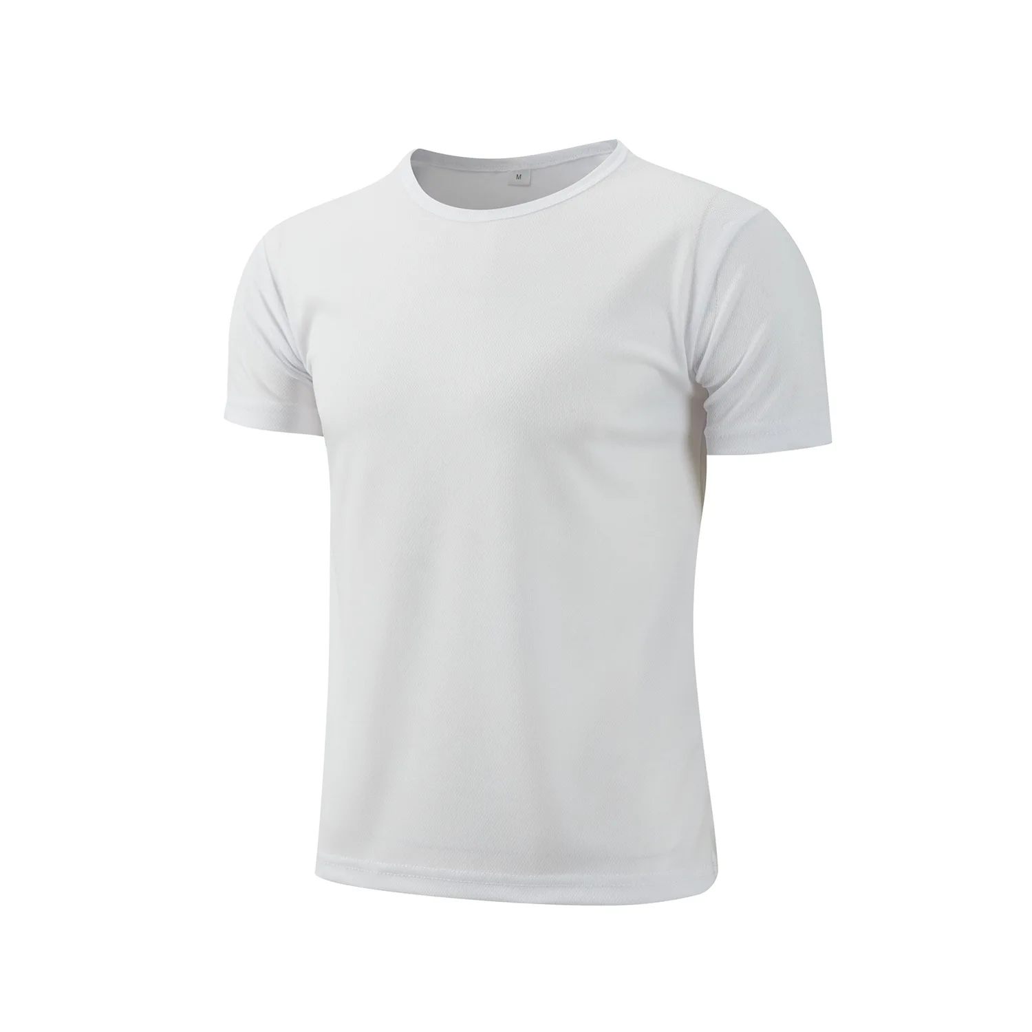 

Wholesale RPET Recycled Polyester Mesh Sports Solid Breathable Quick Dry Round Neck Short Sleeved Men's T shirt, Customized color