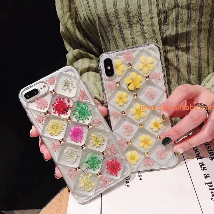 

Free Shipping 3D Real Dry Flower Cell Phone Case for iPhone 12 for Huawei Samsung Xiaomi Mobile Phone Cover Bag Accessories