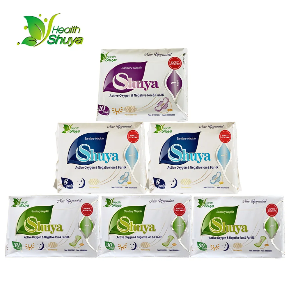 

SHUYA OEM producing Active Oxygen and Anion ingredients sanitary napkin pads