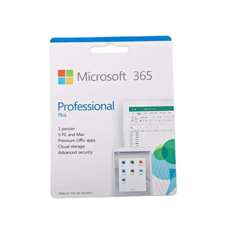 

Premium Office apps Cloud storage Advanced security Microsoft 365 Professional Plus Card