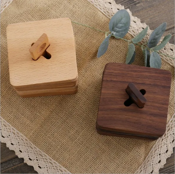 

Wholesale Custom 6pcs/lot walnut wooden coaster beech coaster for coffee cup