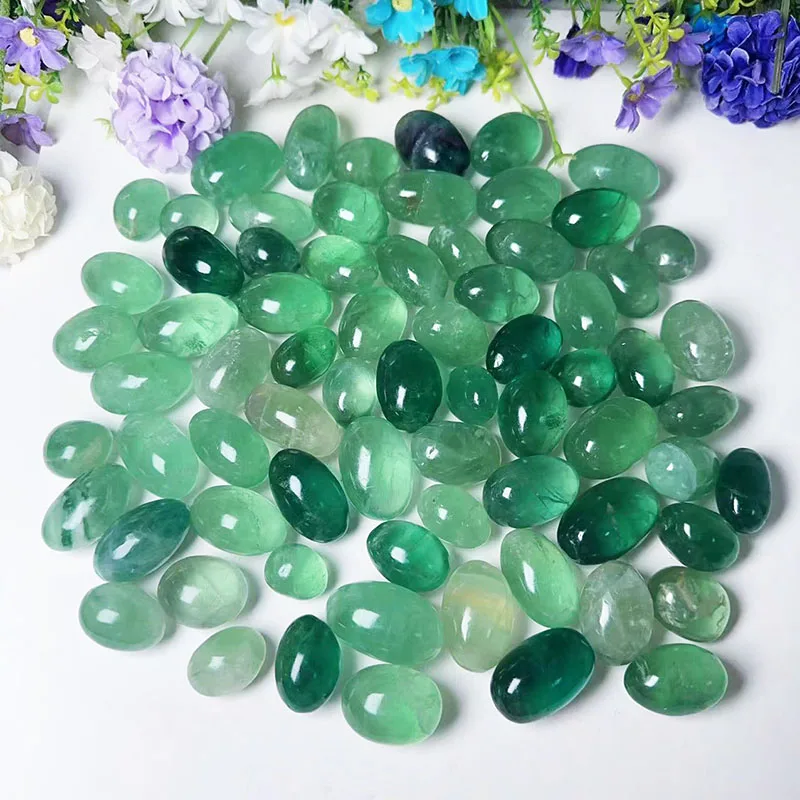 Cheap Wholesale Crystal Tumbled Natural Green Fluorite Crystal Healing Tumble Stone for Decor