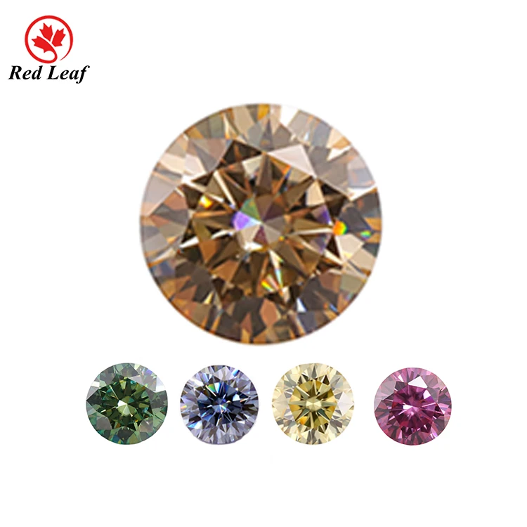 

Redleaf Wholesale GRA Color Moissanite Loose Gemstone 3mm-12mm Round Brilliant Cut Moissanite Synthetic Diamond