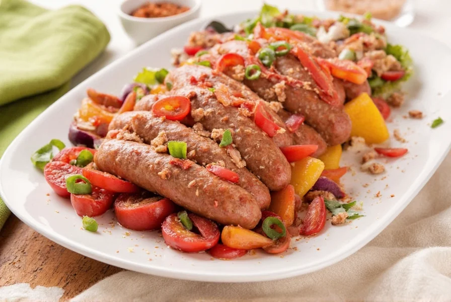 Mixing seasoned ground pork by hand