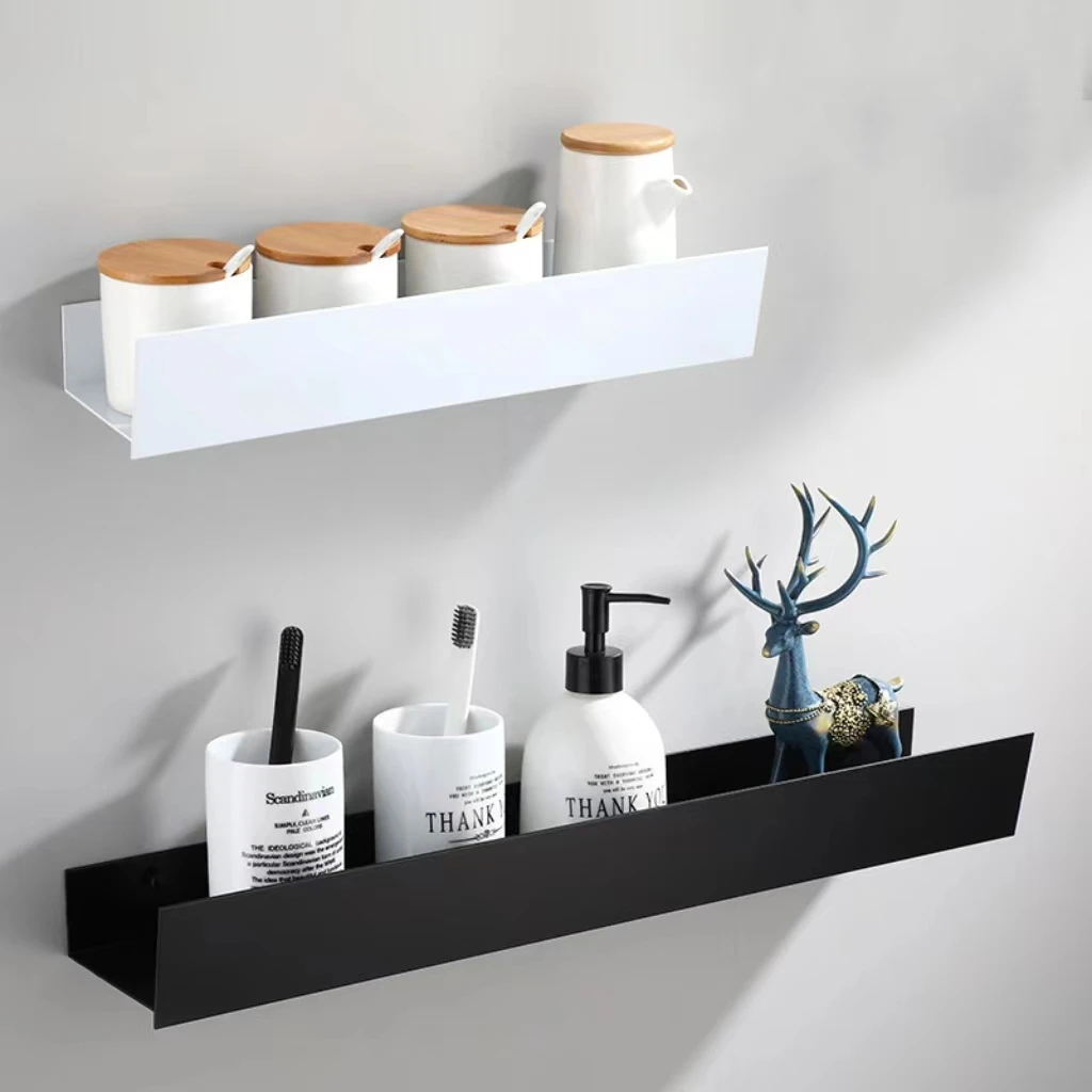 Bathroom minimalist storage rack black and white towel storage rack
