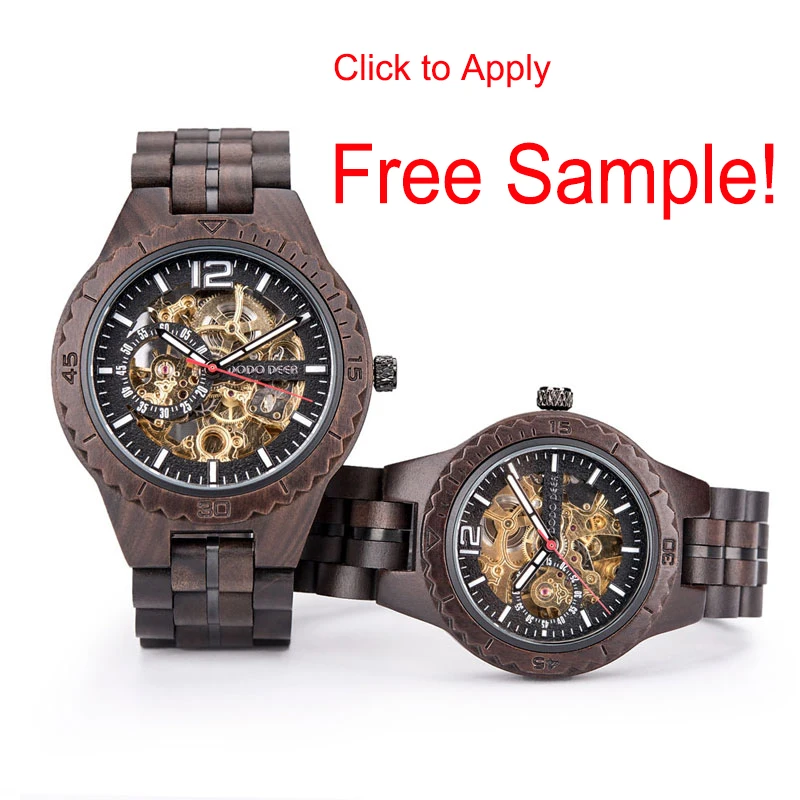 

DODO DEER 2021 wholesale luxury ecofriendly wood grain bezel wrist watch oem custom logo wooden men Mechanical watch