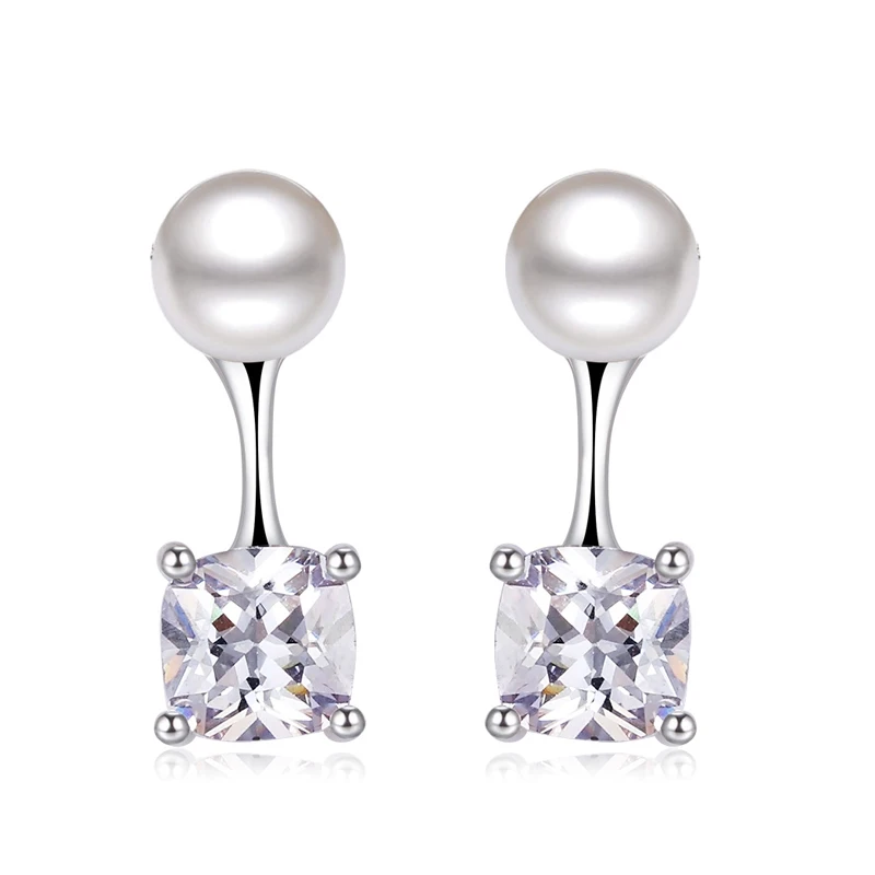 925 Sterling Silver Earrings Round Diamond Sterling Silver Earrings Wholesale Women's Earrings
