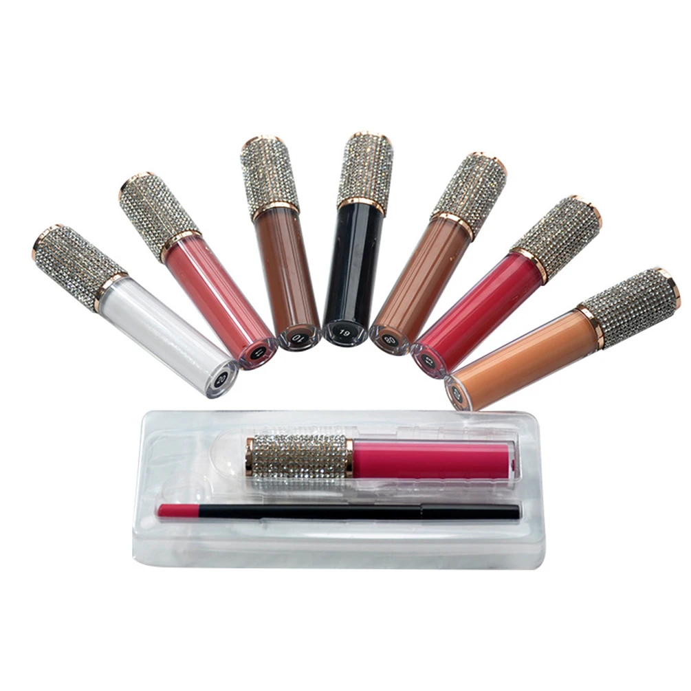 

Diamond Lip Gloss Lip Liner Set Matte Easy To Color Private Label Customization Wholesale Makeup No Logo