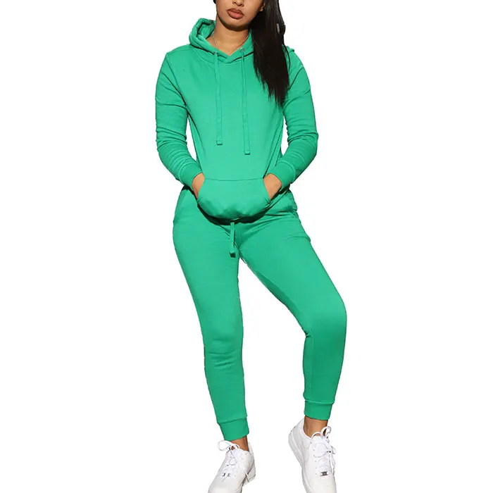 

High quality plain two piece jogger sets wholesale hoodies womens hoodie set fitness