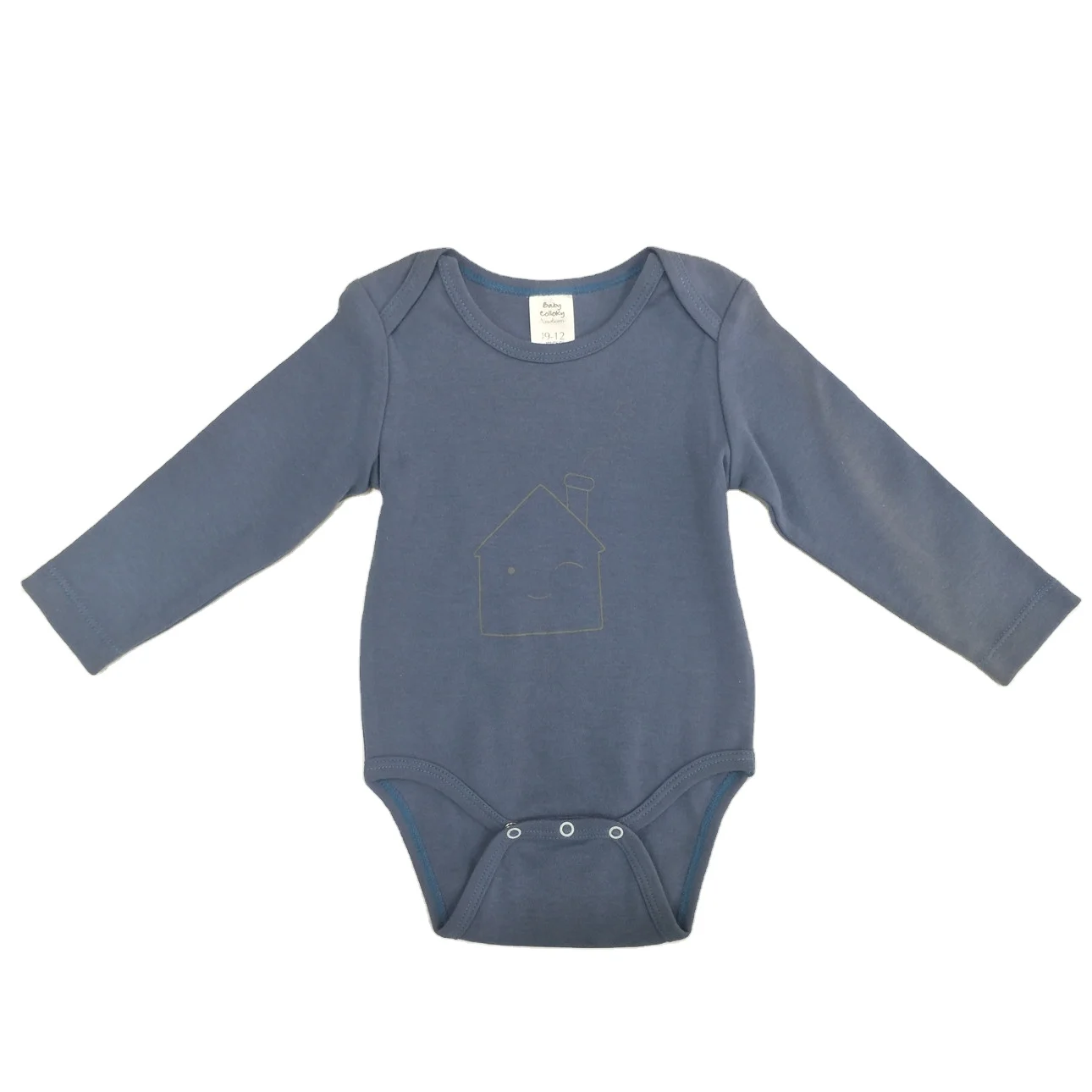 

Hot selling casual style baby unisex rompers 100% cotton long sleeve solid color bodysuit for newborn baby