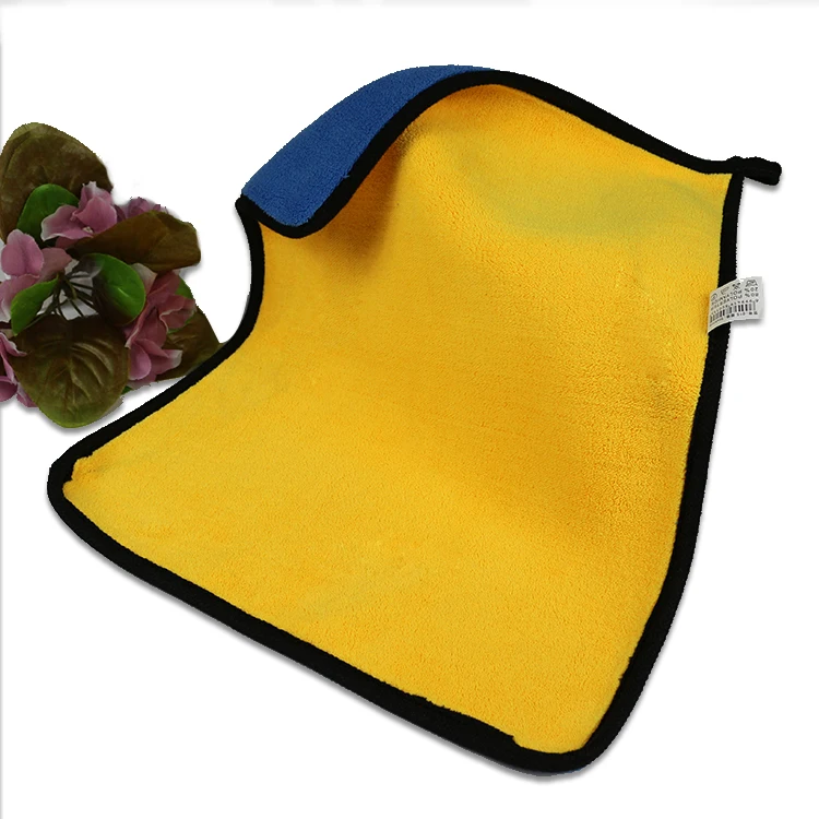 

Factory super dry Wholesale Scratch Free Polishing Car Microfiber detailing Cleaning Towel for Car care, One side is grey, the other is orange and customized