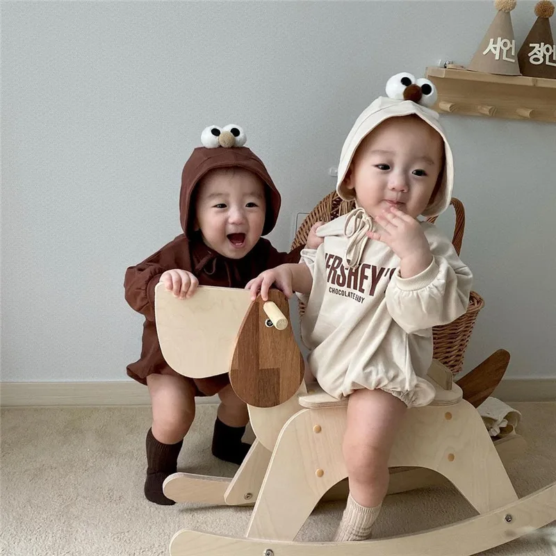 

Q2-baby 5067 Long Sleeve Infant Clothing Cute Newborn Baby Clothes Romper With Hat