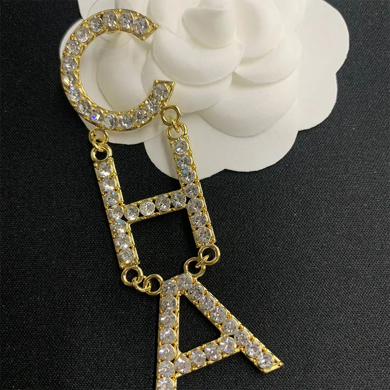

Gold plated CC Earrings Women Luxury Letter G Designer Brand Silver 925 Needles Designer Channel Letter Earring Zircon Design
