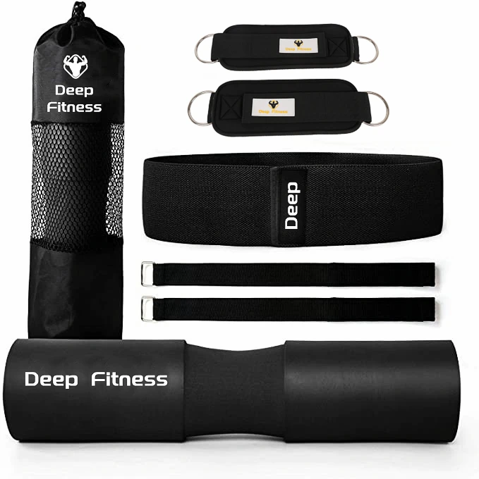 

Amazon Custom Logo Hip Thrusts Weight Lifting Gym Ankle Straps Resistance Band Foam Protective Squat Shoulder Barbell Pad Set