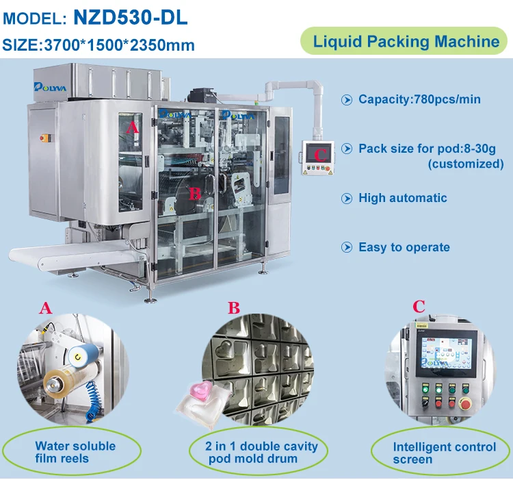 Polyva machine OEM high speed capsule automatic packing machine powder for liquid detergent pod