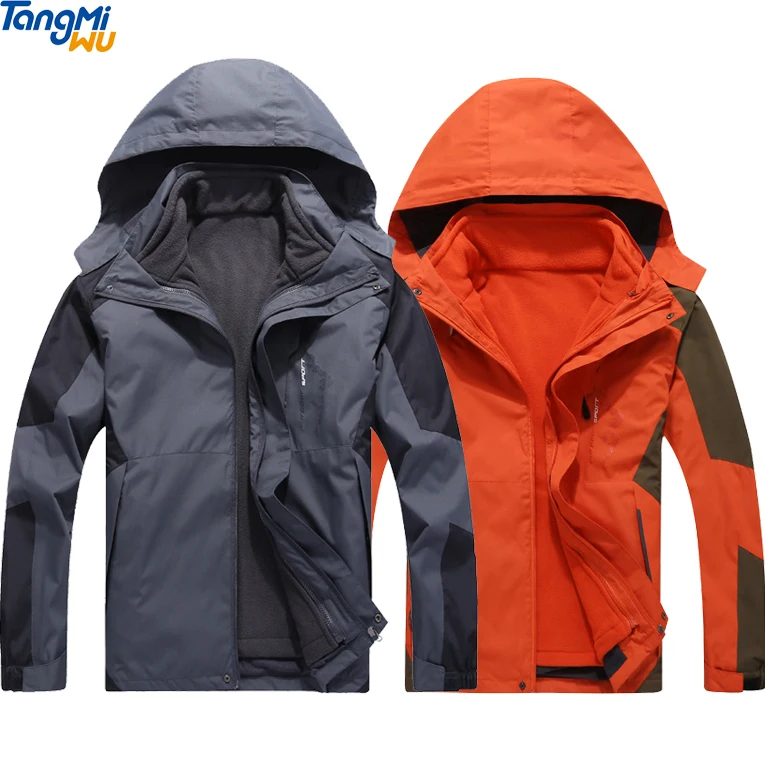 

2021 custom logo 3 in 1 couples Polar fleece liner waterproof windbreaker mountaineering jacket