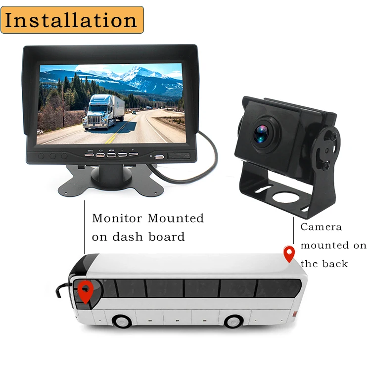 heavy duty vehicle semi truck backup reverse camera 24 volt reverse camera system camera trailer