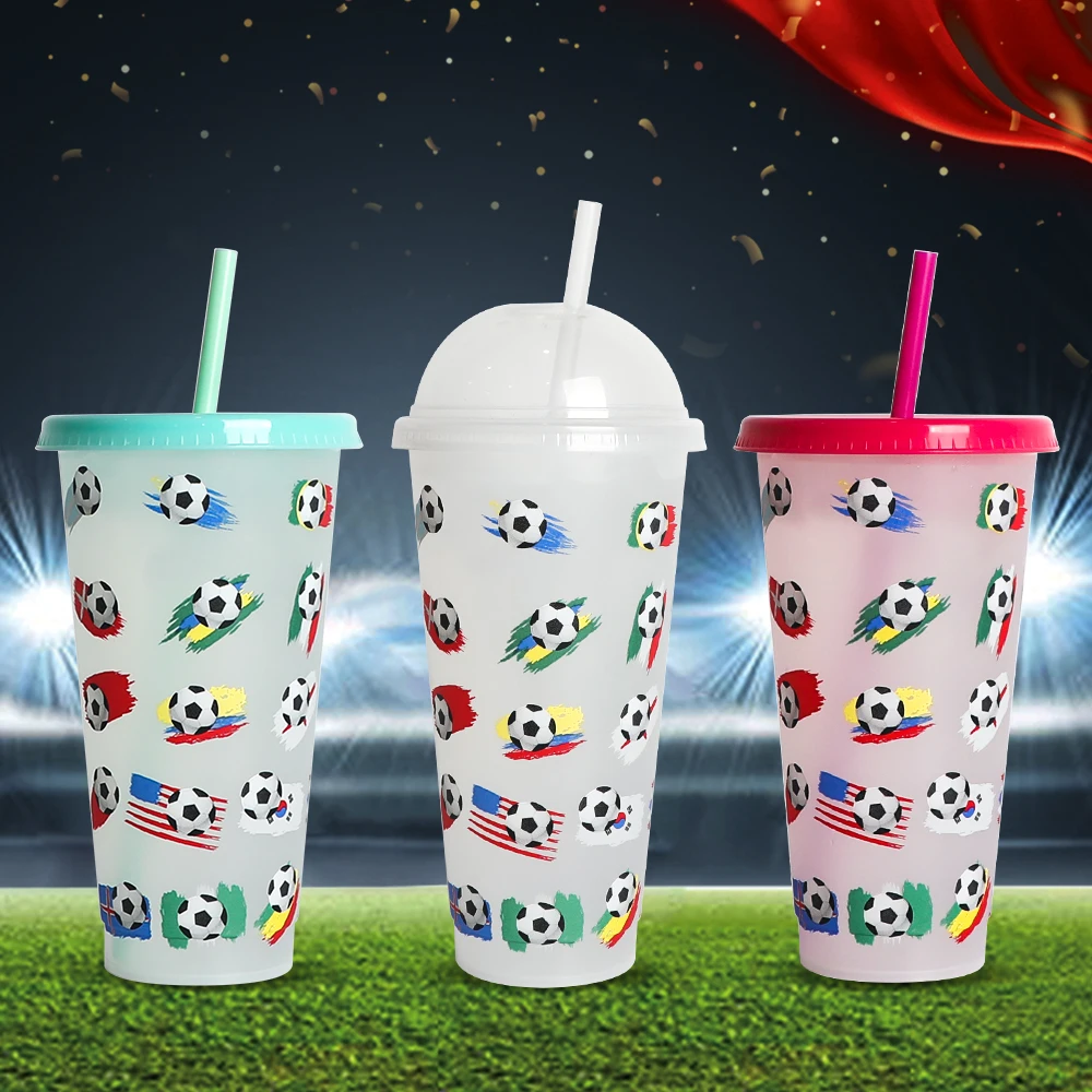 

Celebratory for World Cup reusable Wholesale cold drink frosted color changing plastic pp cups, Customized color plastic pp cup