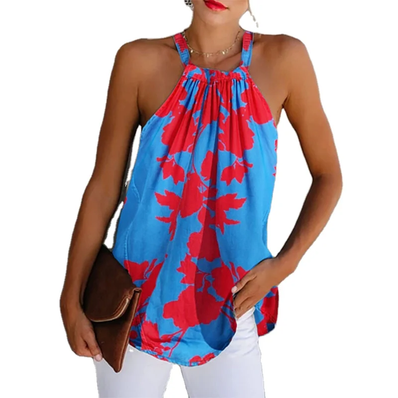 

2020 New Arrivals Women sleeveless halter Fashion loose ladies top blouse