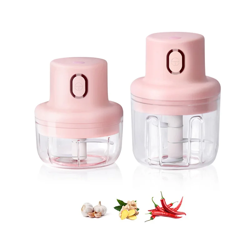 

OEM Hachoir Viande 100ml/250ml Portable Usb Wirelss Garlic Meat Grinder Happy Mini Speedy Vegetable Chopper, Pink