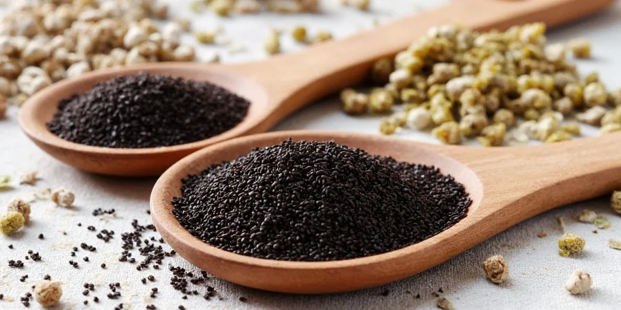 Rice dish garnished with nigella seeds