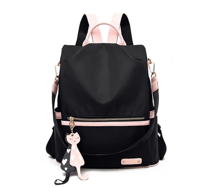 

Freshness Multifunctional Women Waterproof Oxford cloth Backpack With High Quality decorate, Black