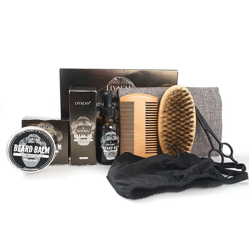 

Private Label Beard Growth Oil Gift Set Men Beard Care Organic Beard Grooming Kit
