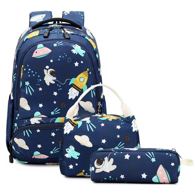 

Kids Cartoon Cosmic saucer Backpacks Sets Boys Girls Backpack Boys Kids School Book Bag, Blue