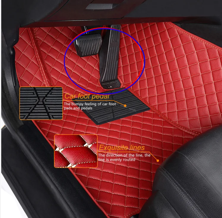 

Muchkey Hot Pressed 5D Waterproof Luxury Leather for Audi Q7 7Seats 2006-2015 Non Slip Car Floor Mats