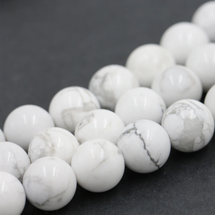 

Natural wholesale price stone jewelry real howlite beads white turquoise gemstone loose