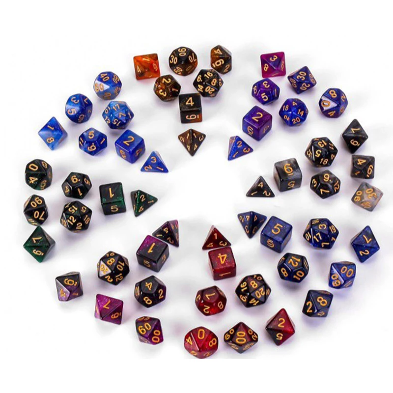 

Dungeons and Dragons Dice Polyhedral Acrylic DND TRPG 7pcs Per Set Board Game Dice Home Gambling Game Accessories