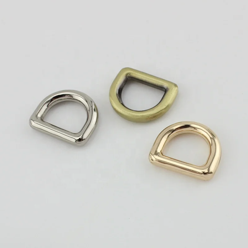 

10mm Silver Light Gold Zinc Nickel Custom Metal Forged Mini D Ring Buckle Purse Round Welded D-rings For Bag Hardware