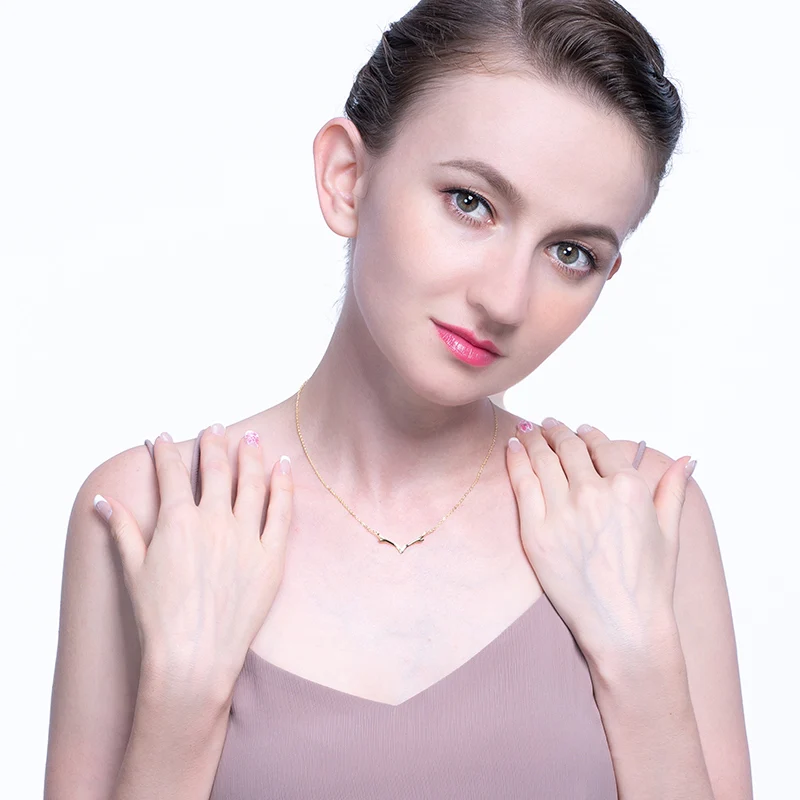 

RINNTIN SN164 Simple Jewelry 925 Sterling Silver Gold Plated Necklaces 2020