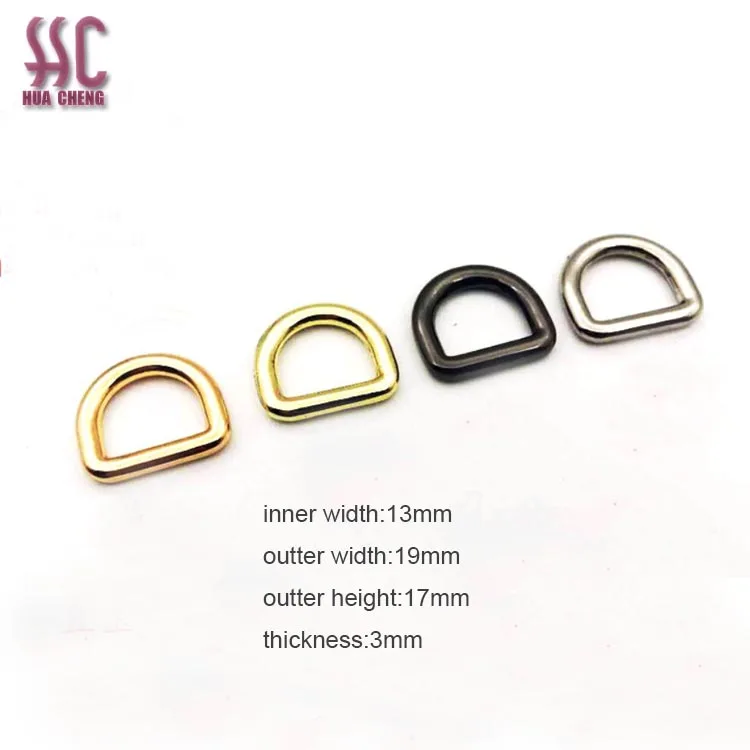 

13mm size wholesale cheap price cast zinc alloy material bag hardware accessory D shape ring for handbag