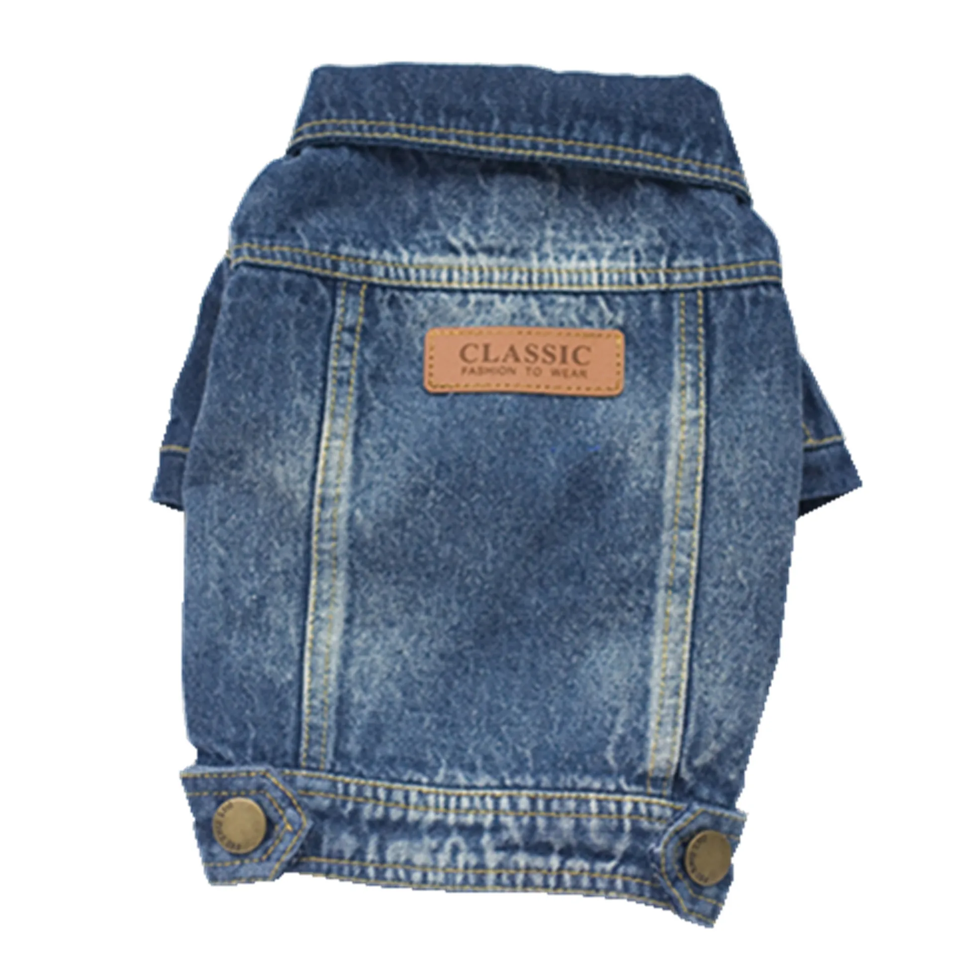 

New products wholesale popular denim pet clothing spring and autumn jean dog sleeveless jacket, Blue