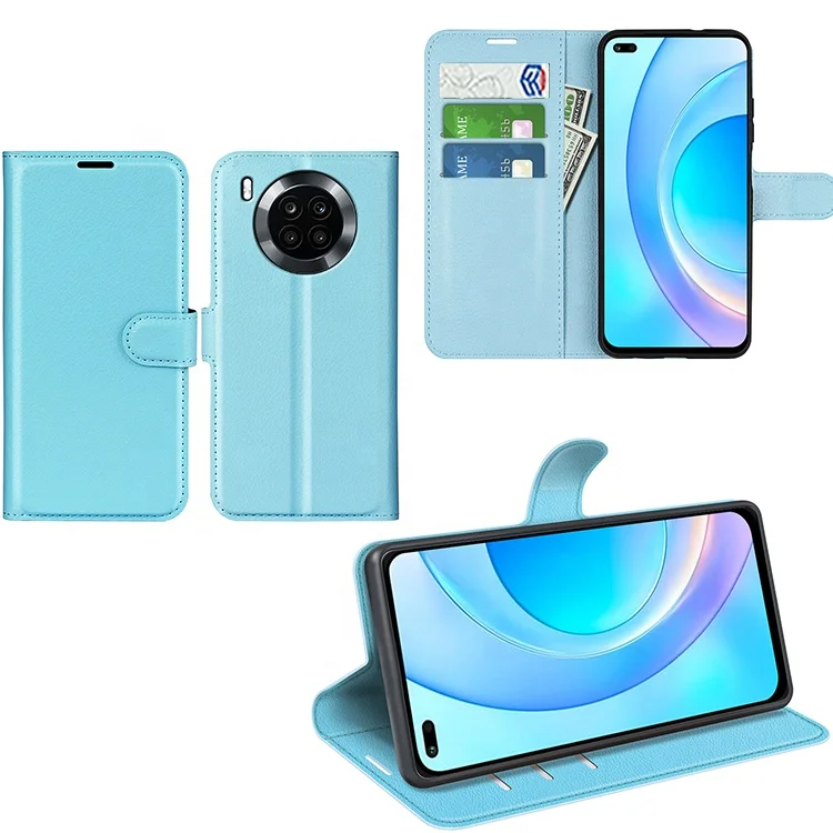 

For Huawei Honor 50 Lite Nova 8i Lichi Pu Leather Flip Wallet Card Holder Wallet Cover