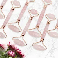 

Rose quartz pink beauty personal care tool jade roller massage factory wholesale oem odm avairable