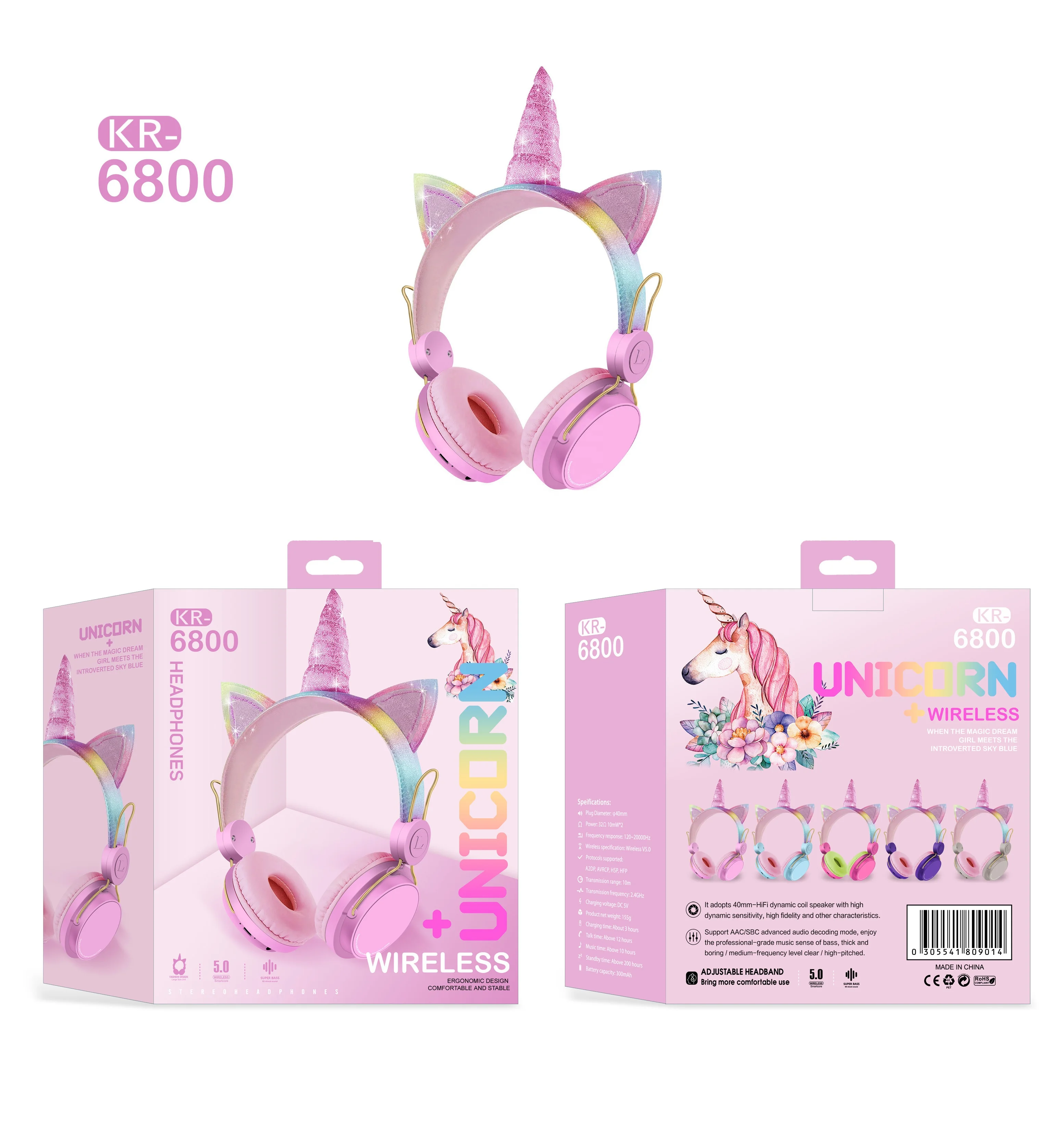 

Kids headphones cute unicorn headset for girls gift sound protection headset teenager earphones